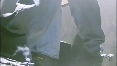 Man holds her down and masturbates