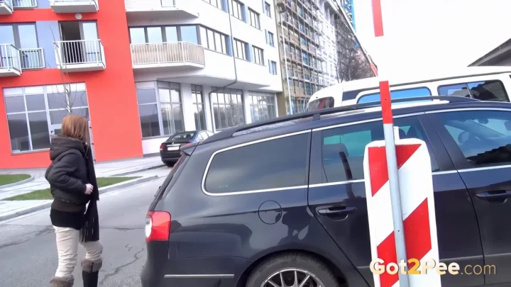 Twice Shy: Blonde Girl Pissing on the Street in Public