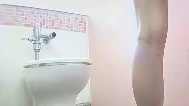 Asian Woman Uses Bathroom, Gets Partially Naked