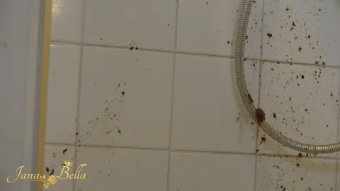 JanaBella – Closeup Shower Wall Enema Shit and Piss
