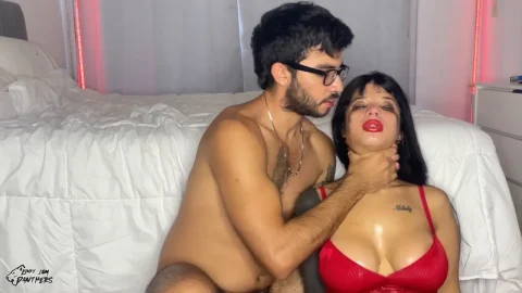 A Lot of Pee Coming Out of My Mouth Rough Deepthroat with Hunny