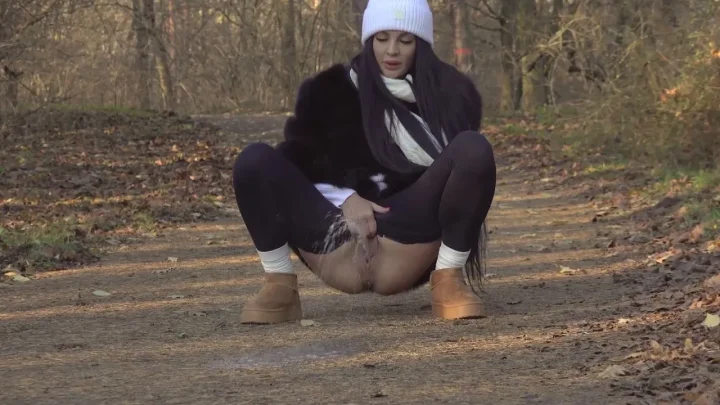 Mia Must Go – Outdoor Forest Squatting Scene