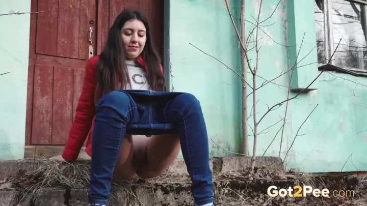 Playfully Messy – Teen Pissing in Abandoned Building