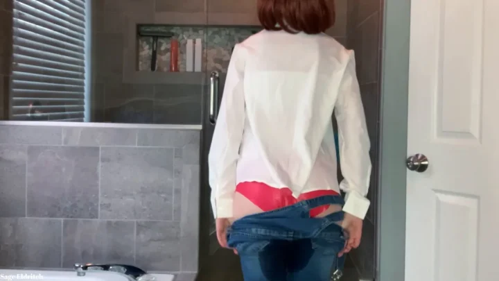 Asian Teen Overalls & Red Tie Play