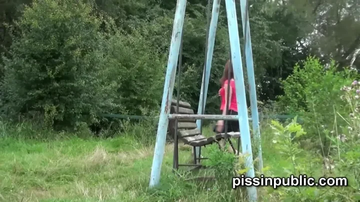 Peeing Babes Empty Their Bladders in a Park Unknowingly Being Part of