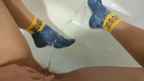 Appetizing Pussy Waters Legs in Socks