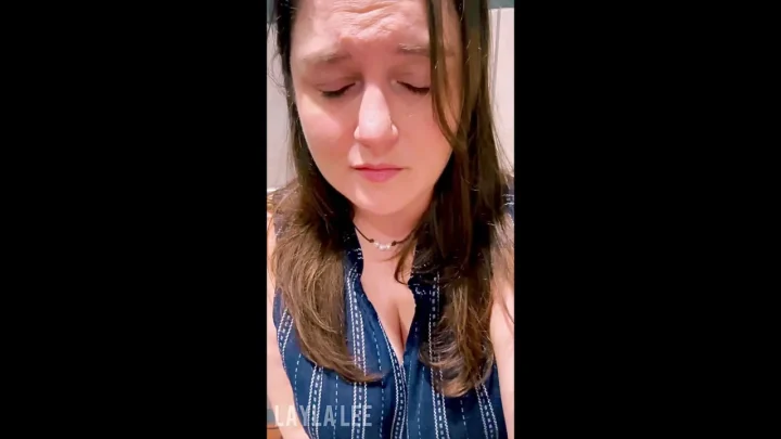 Asian MILF jerking off in bathroom mirror selfie