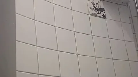Blonde Student in Red Sheer Top: Bathroom Encounter