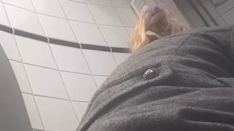 Student Restroom 113: Asian Guy & Blonde Girl in Bathroom
