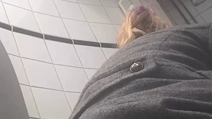Student Restroom 113: Asian Guy & Blonde Girl in Bathroom