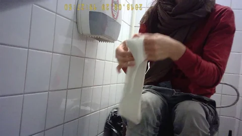 Student Restroom 92: Blonde & Brunette Toilet Play