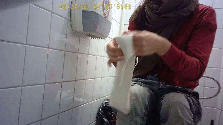 Student Restroom 92: Blonde & Brunette Toilet Play